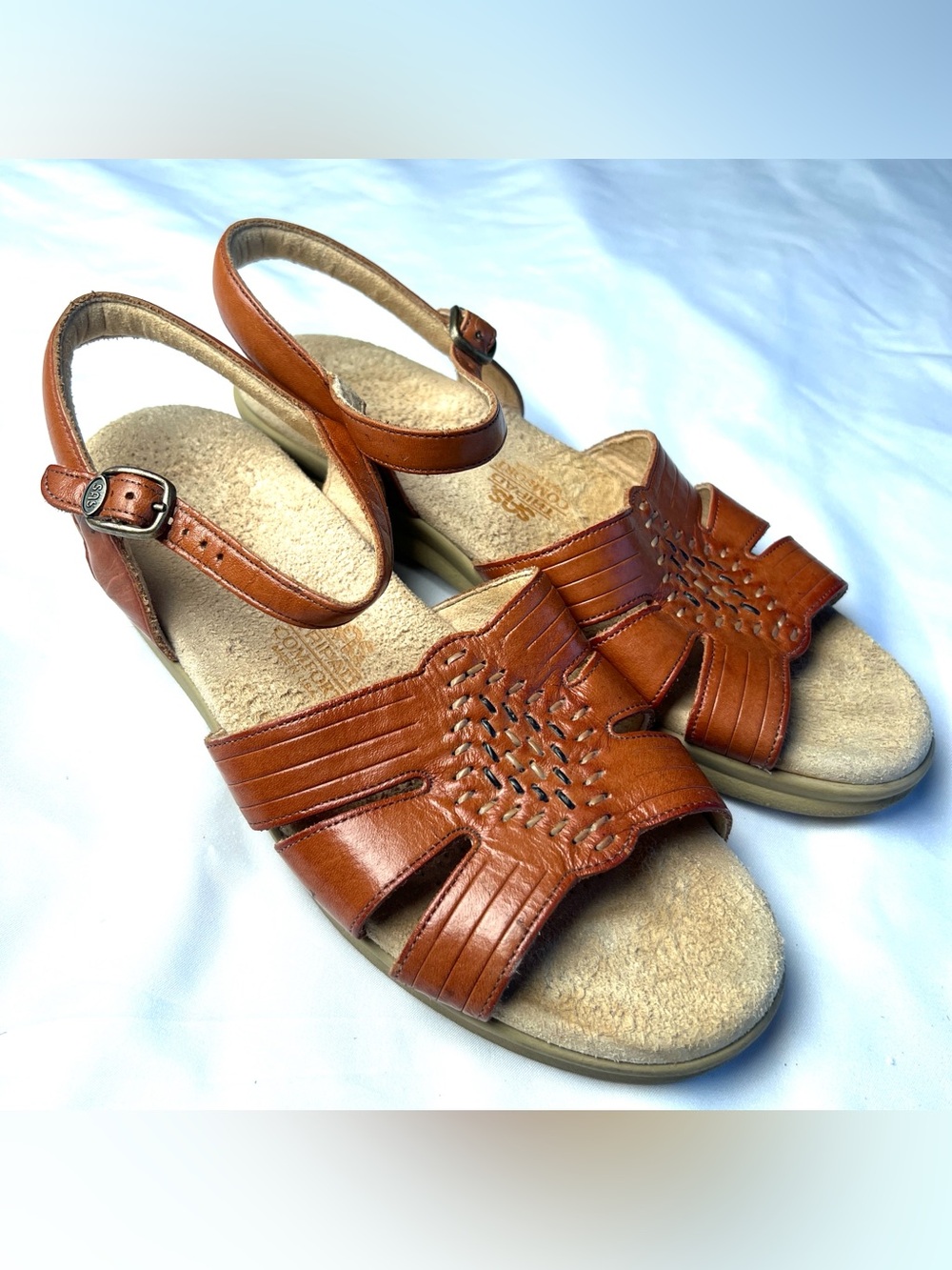 SAS Huarache Antique Tan Leather Sandals Women’s 9 S Slim - Picture 1 of 7